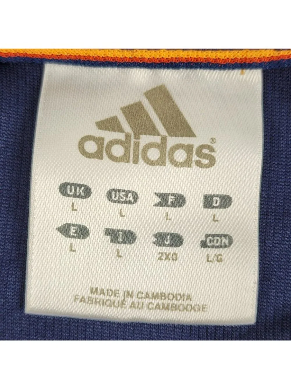 adidas Vintage Spain National Team Training Mens Top L Navy Red Jersey 3 Stripes